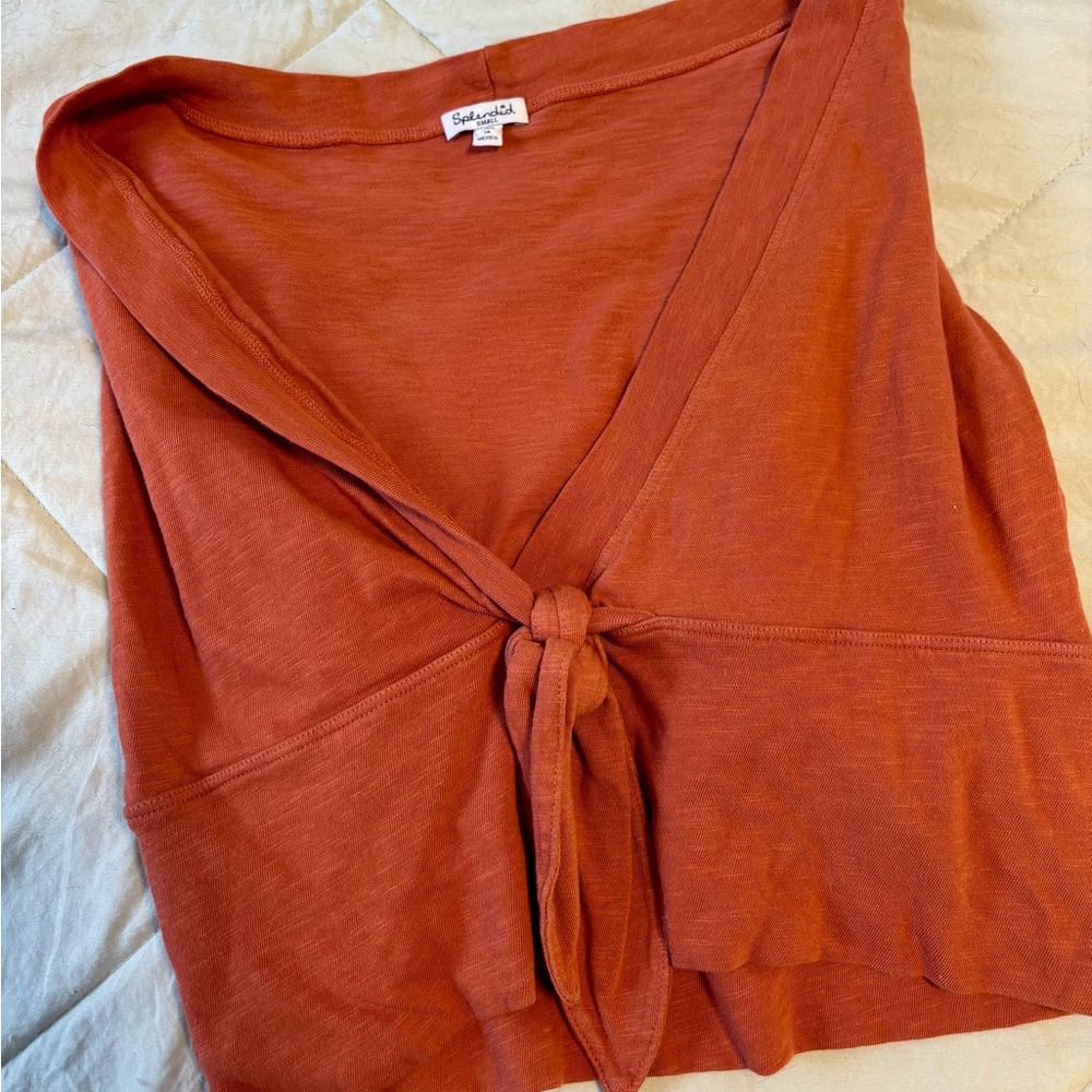 Burnt Orange/ Rust Tie-Front Top - size Small